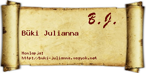 Büki Julianna névjegykártya